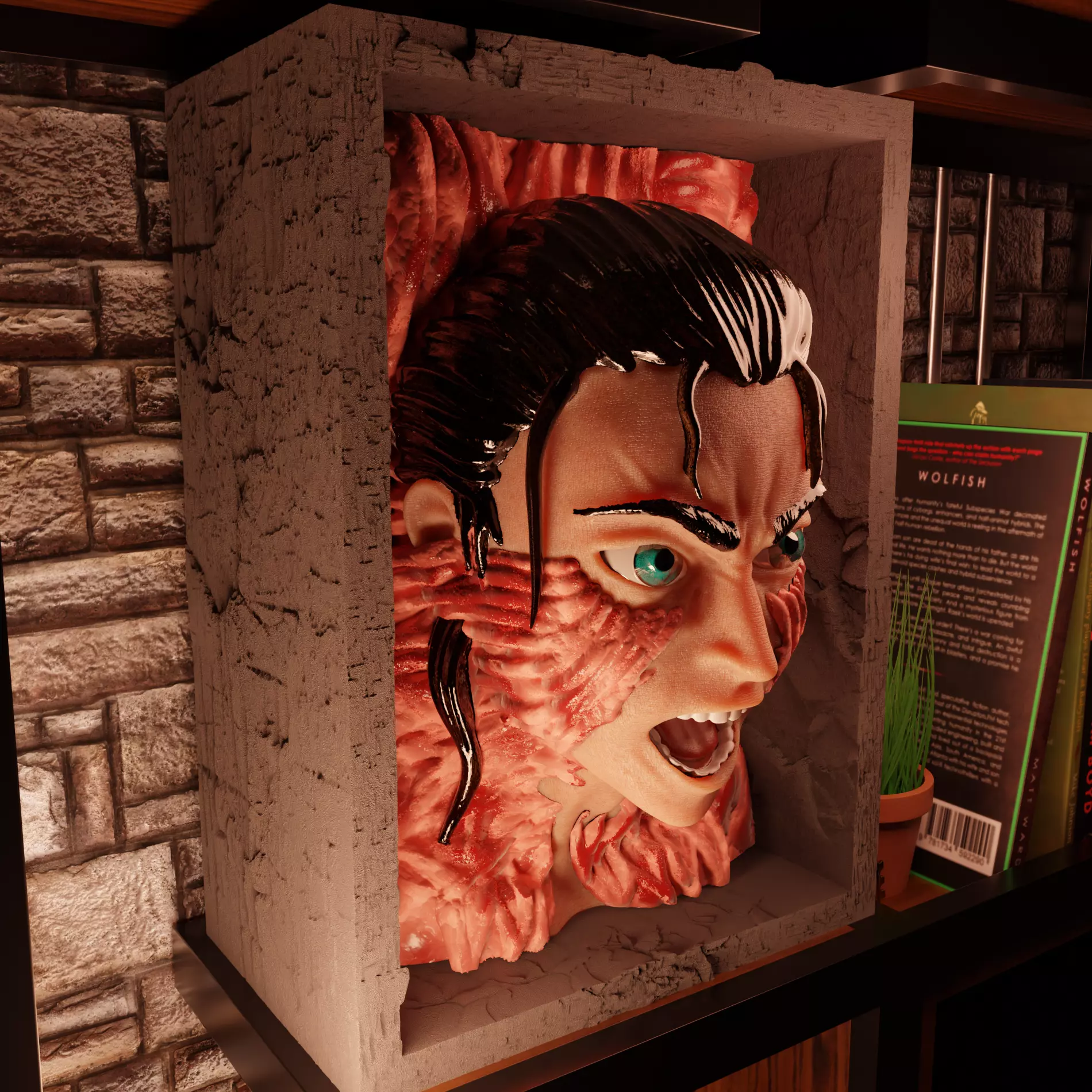 Eren Jaeger inside titan BookNook Attack on Titan 3D print model