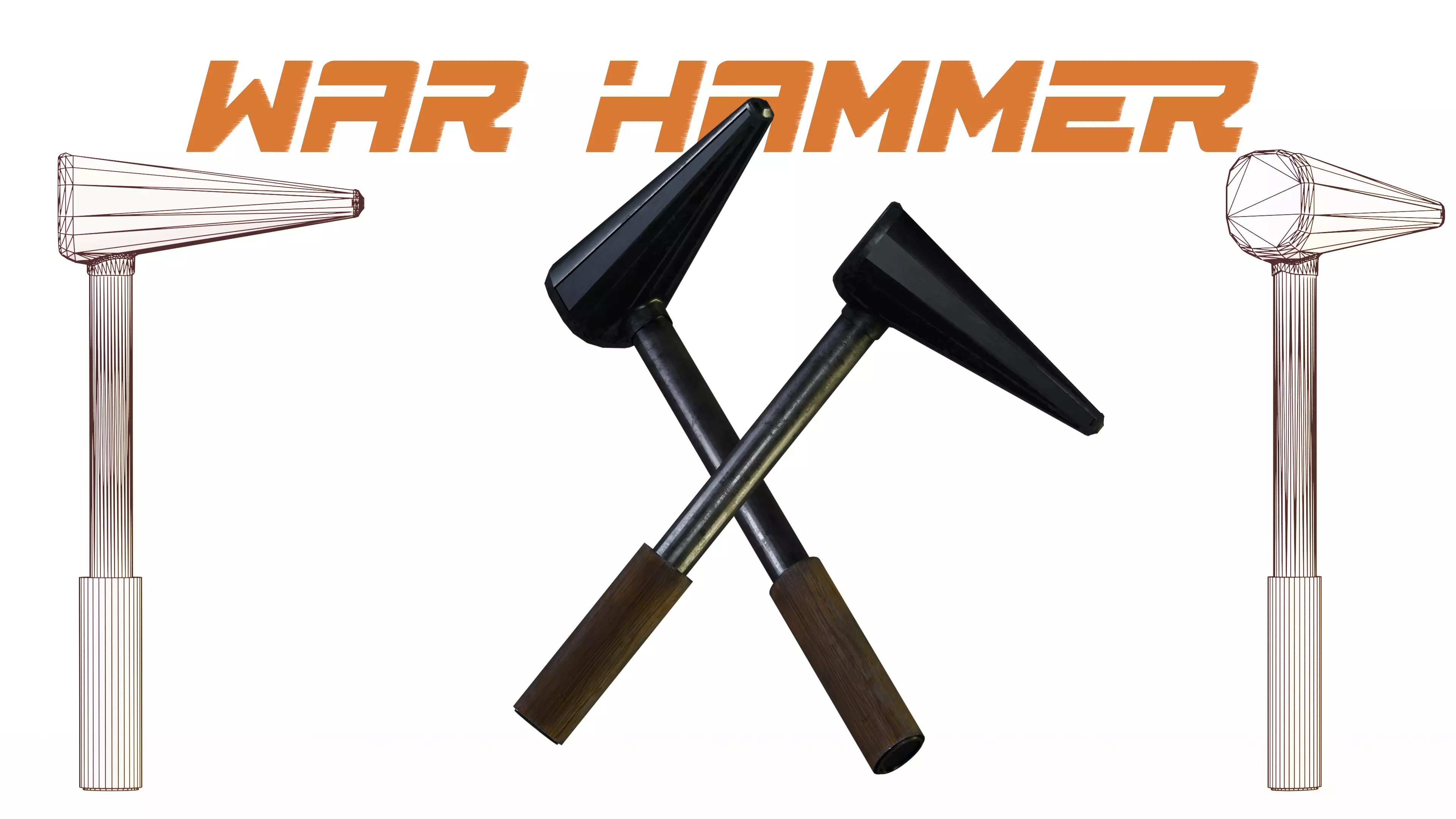 Game Ready War Hammer 4K PBR Low Poly Low-poly 3D model