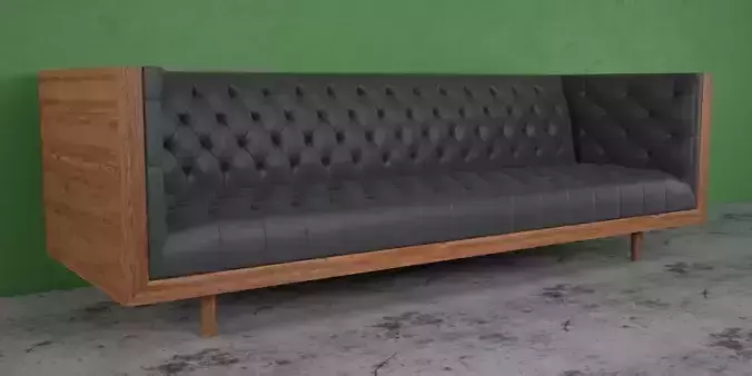 Mid Century Tufted Sofa 3D model