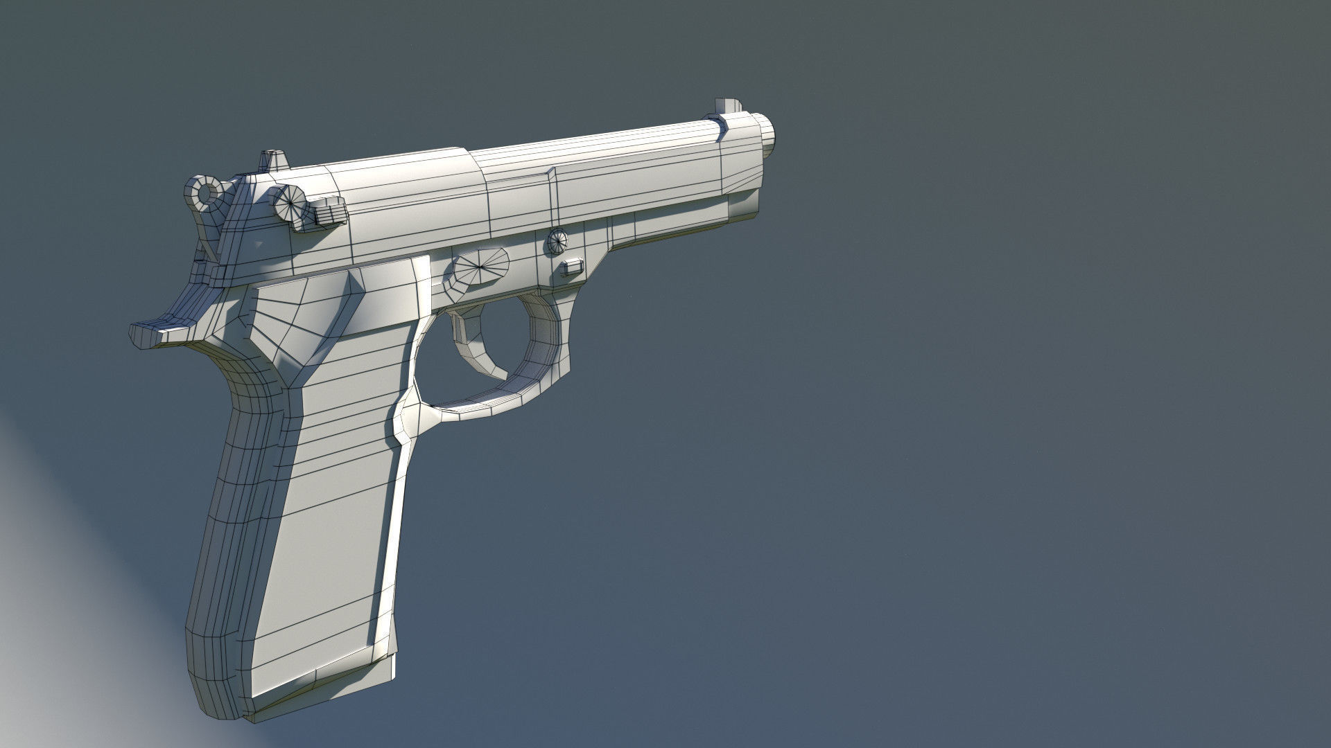 m9 handgun Low-poly 3D model_2