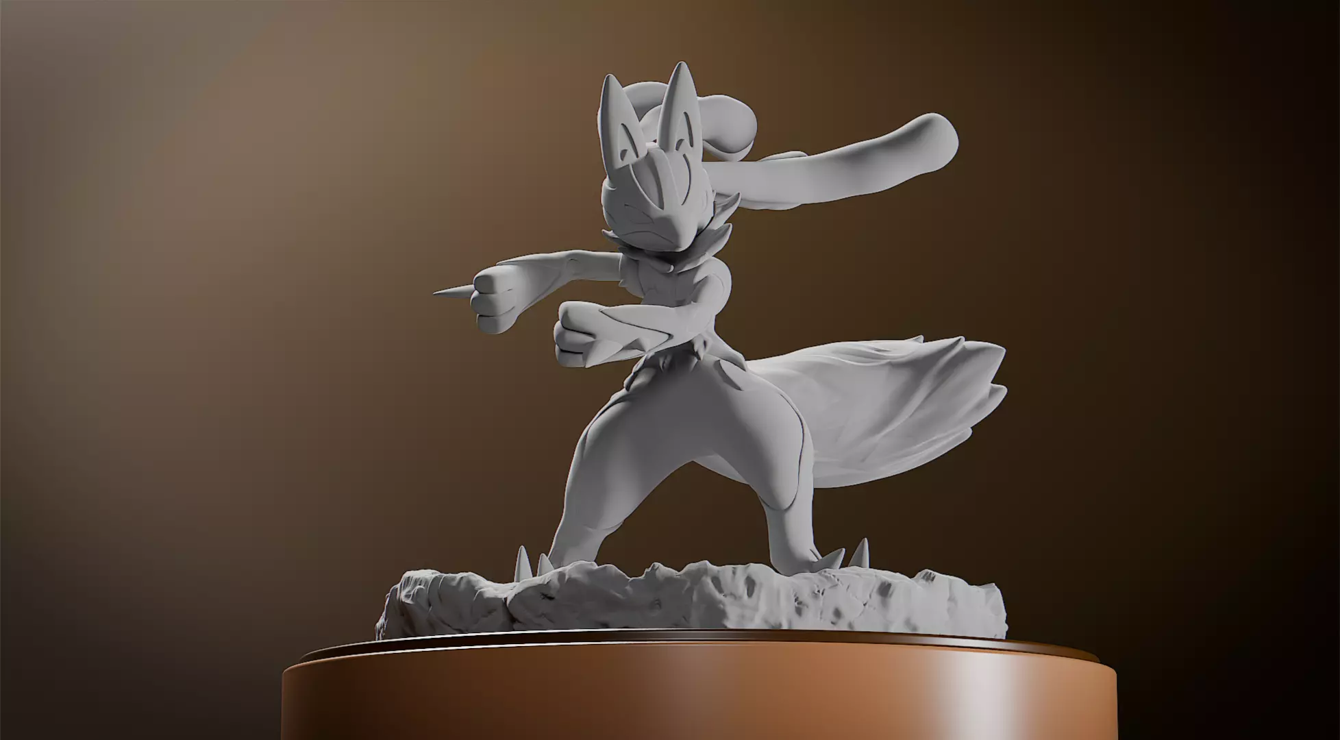 Mega Lucario Pokemon 3D print model