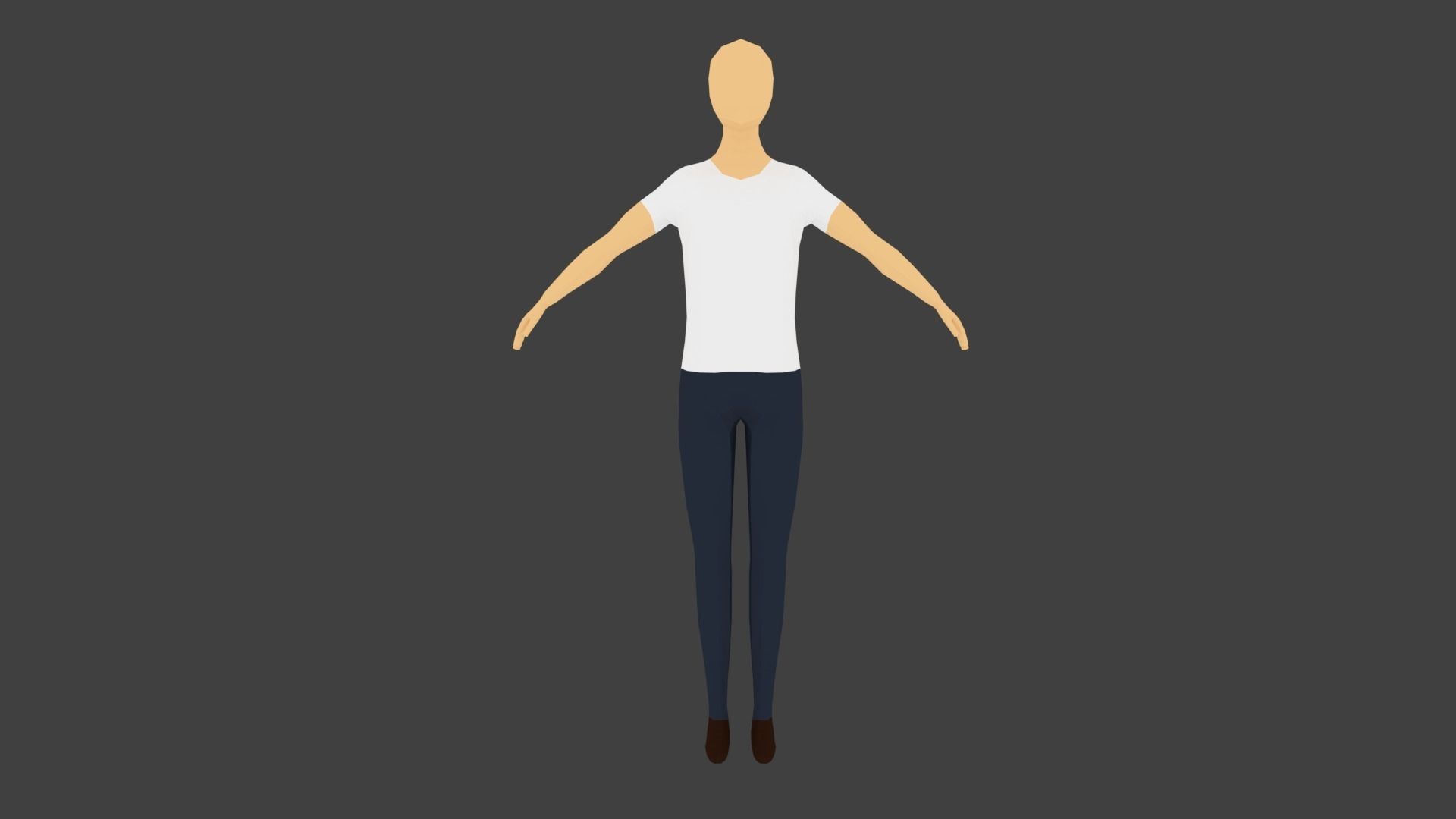 Low-poly Man in t-shirt Low-poly 3D model_1
