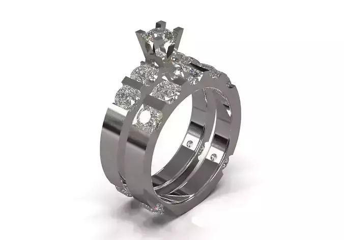 Luxury weeding ready for casting ring wr0124 3D print model