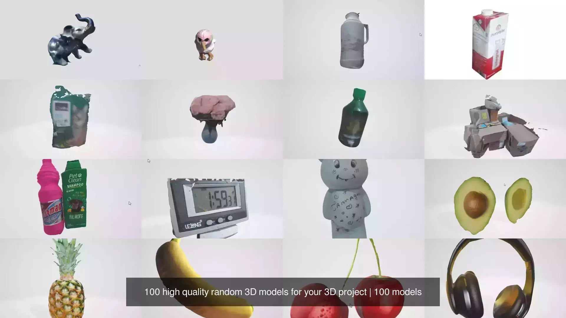 100 high quality random 3D models for your 3D project 3D Model Pack