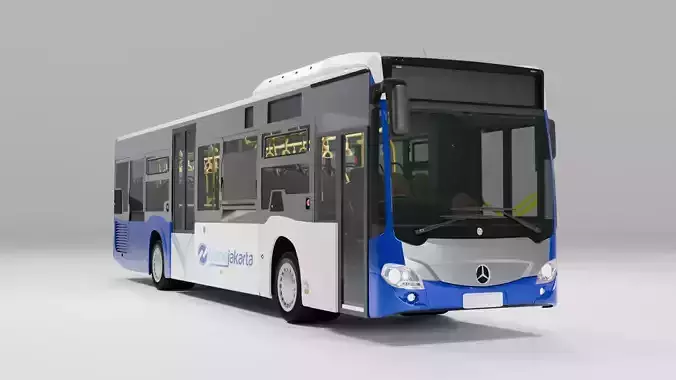 City Bus Transjakarta Low-poly 3D model