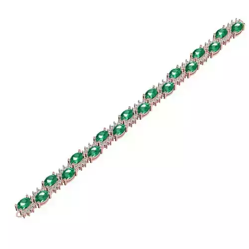 Luxury Oval Emerald Tennis Bracelet 101a 3D print model