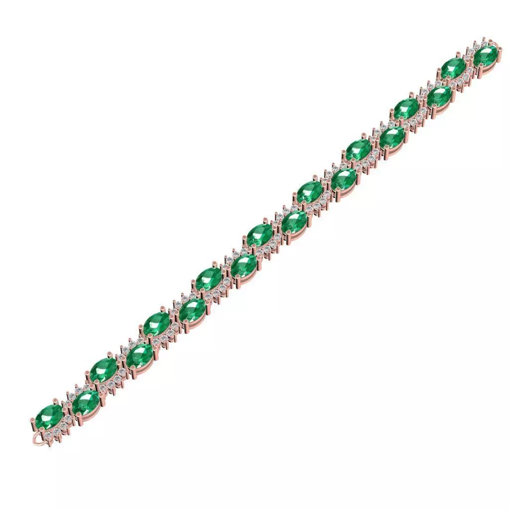 Luxury Oval Emerald Tennis Bracelet 101a 3D print model