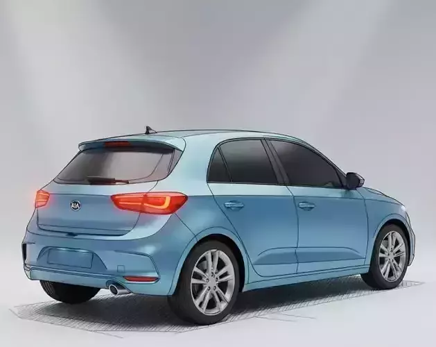 Compact Hatchback Car Real Time 3D Model 3D model 4