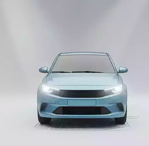 Compact Hatchback Car Real Time 3D Model 3D model 5