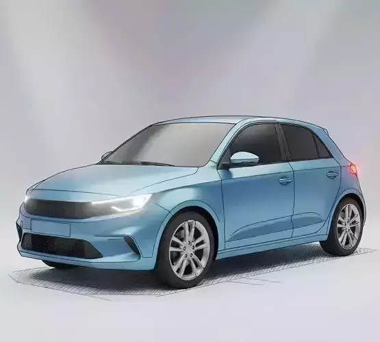 Compact Hatchback Car Real Time 3D Model 3D model 3