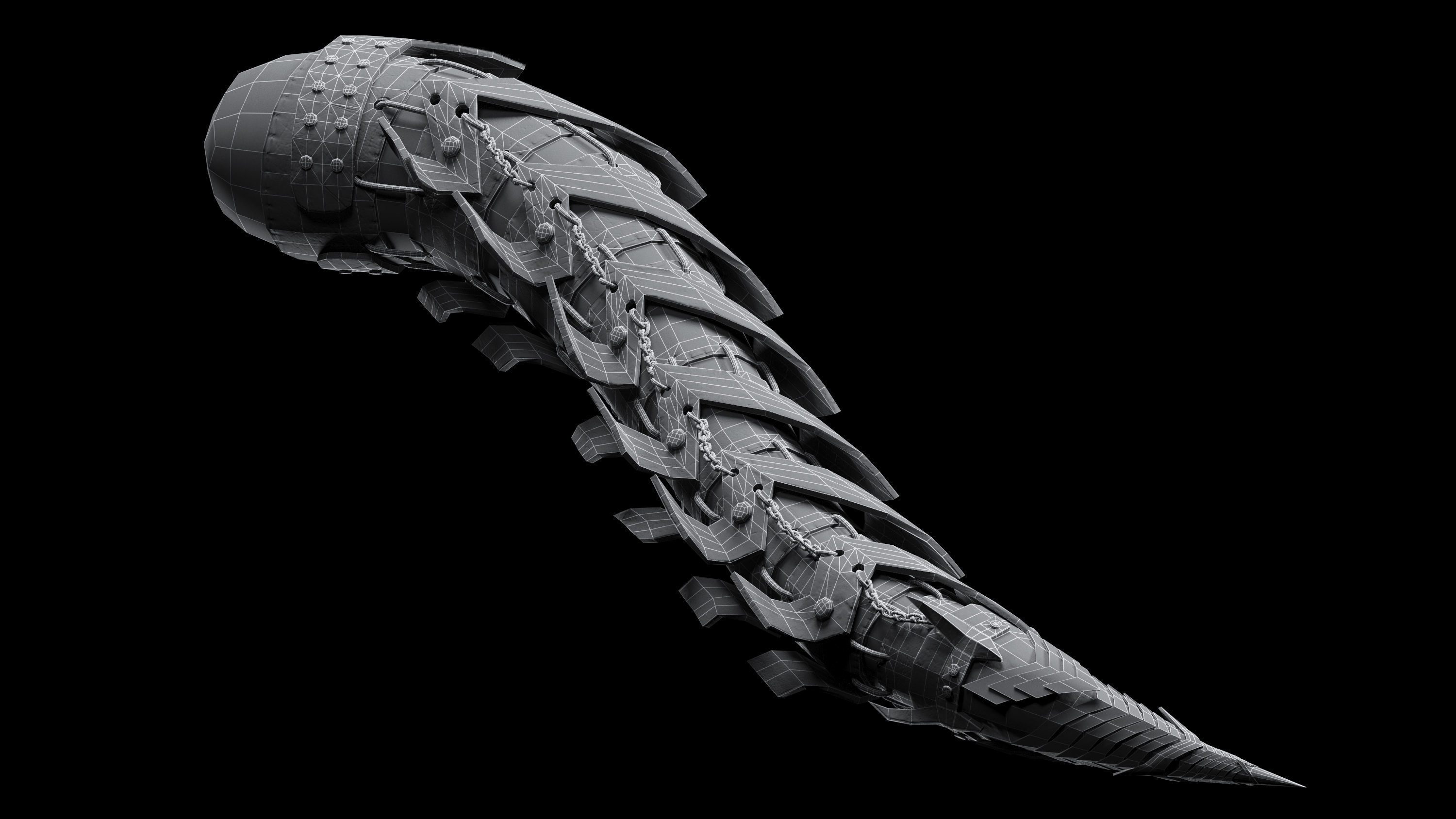iron tail Low-poly 3D model_5