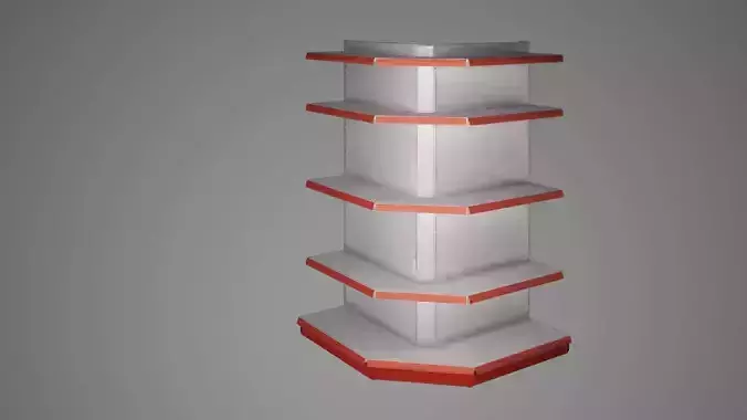 Inside and  outside  corner  market  shelves