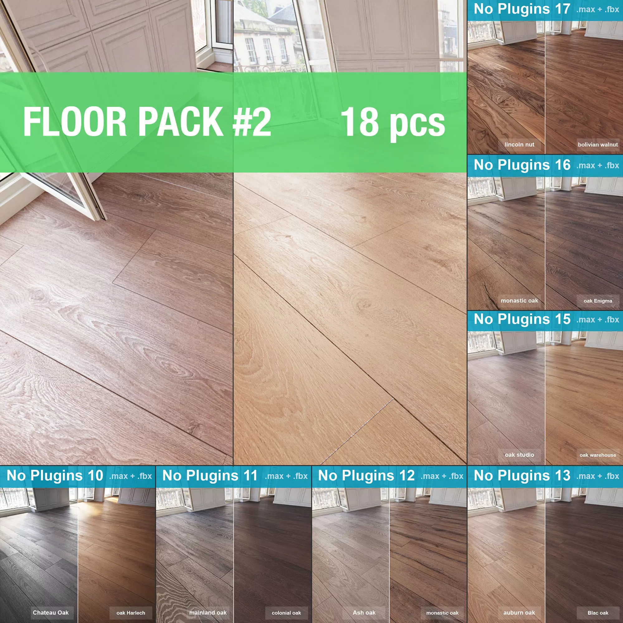 Parquet Floors 3 WITHOUT PLUGINS 3D model_0
