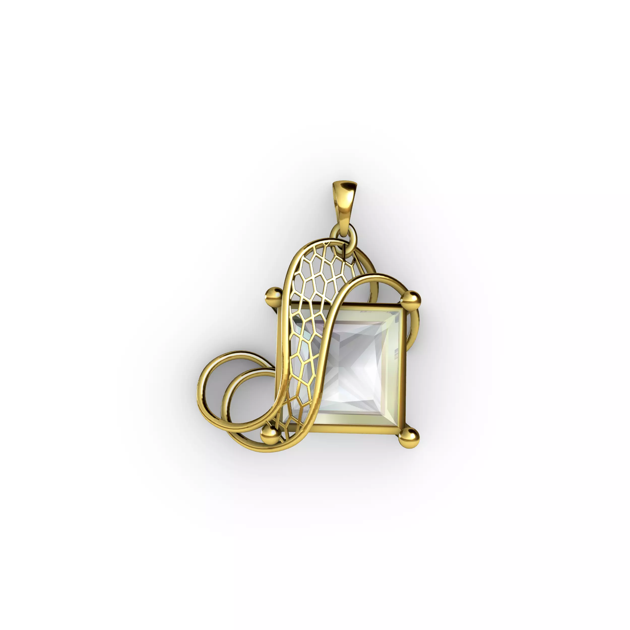 Gridfold Pendant 3D print model
