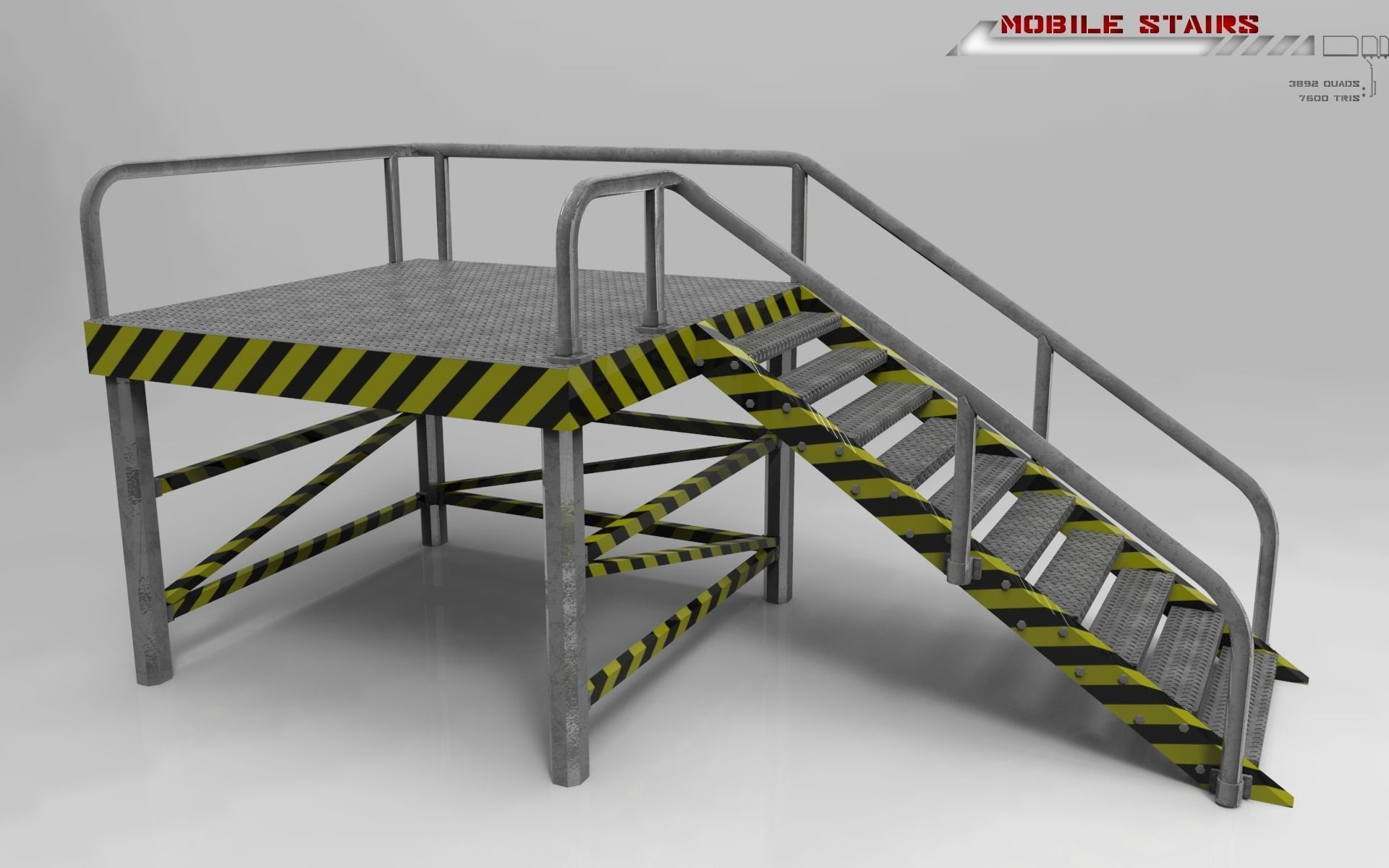 Mobile Stairs Lowpoly Low-poly 3D model