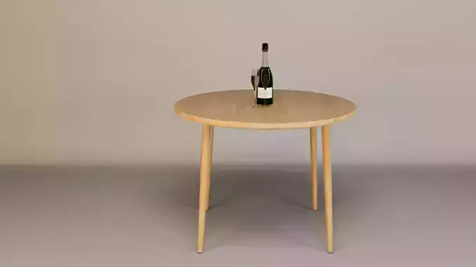 Round Wooden Dining Table Free Free 3D model