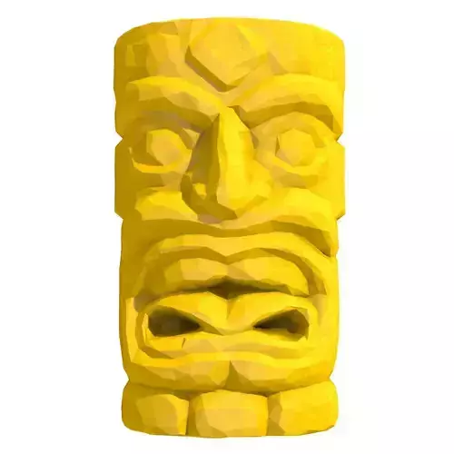 Cartoon Style Tiki Totem Low Poly Stylized 3D Model