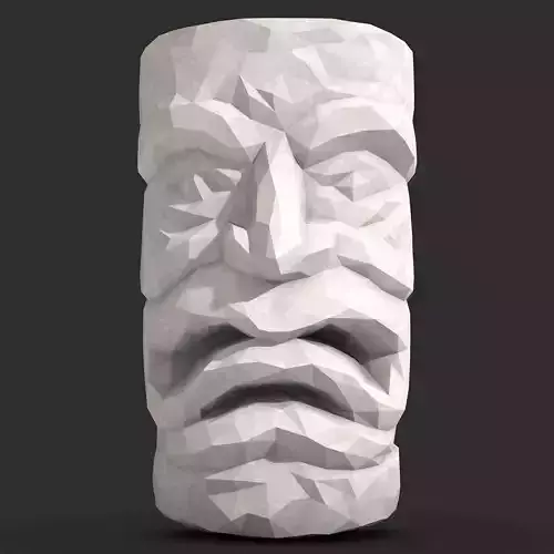 Low Poly Tribal Tiki Totem Collectible 3D Sculpture