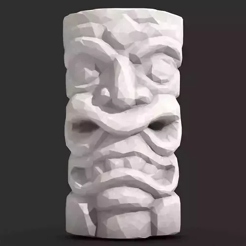 Polynesian Tiki Totem Low Poly Game Ready Printable Model