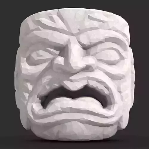 Stylized Tiki Totem Low Poly Decorative 3D Sculpture