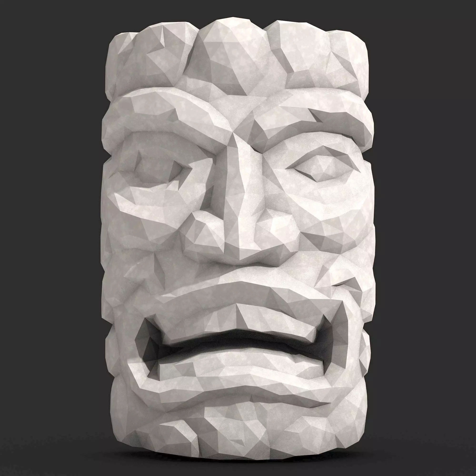 Tiki Totem Low Poly Sculpture Stylized Tribal 3D Print Model 3D print model