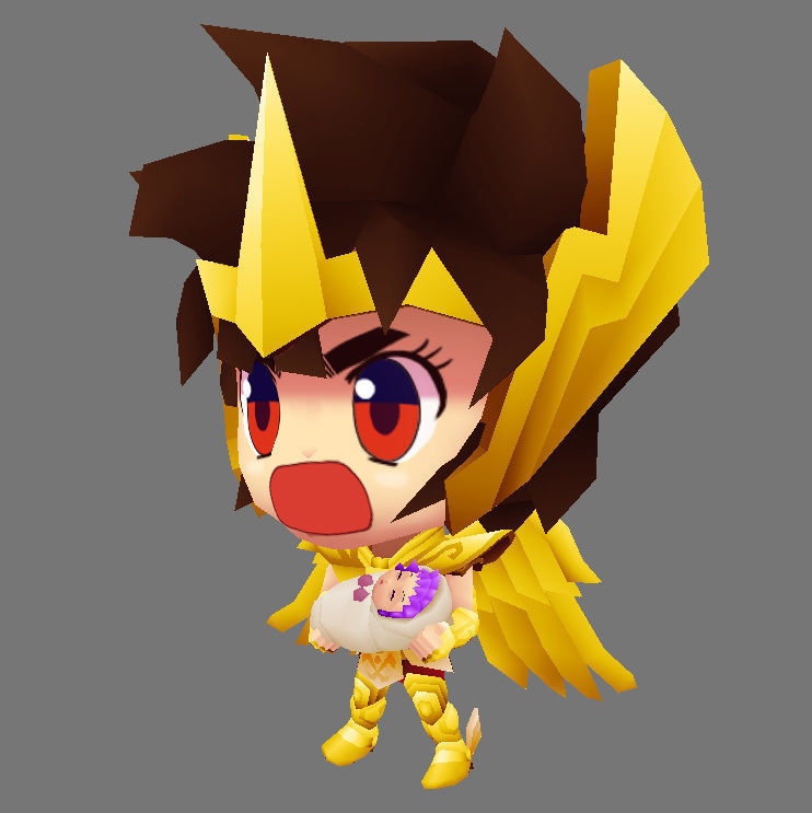 Bronze Saints and Athena Low-poly 3D model_6