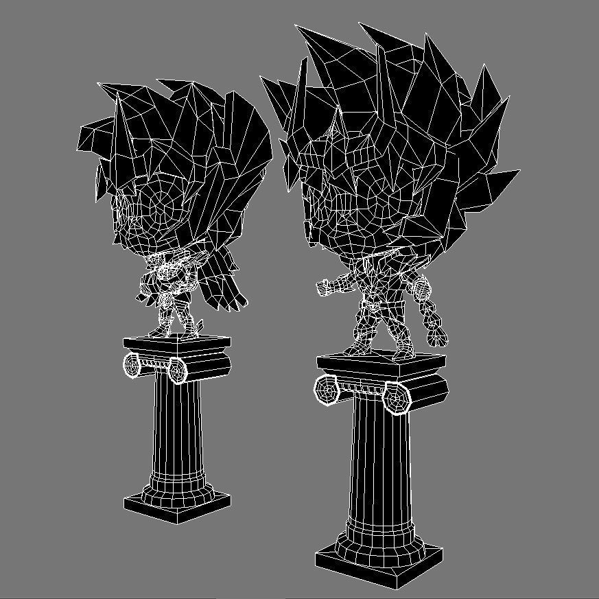 Bronze Saints and Athena Low-poly 3D model_7