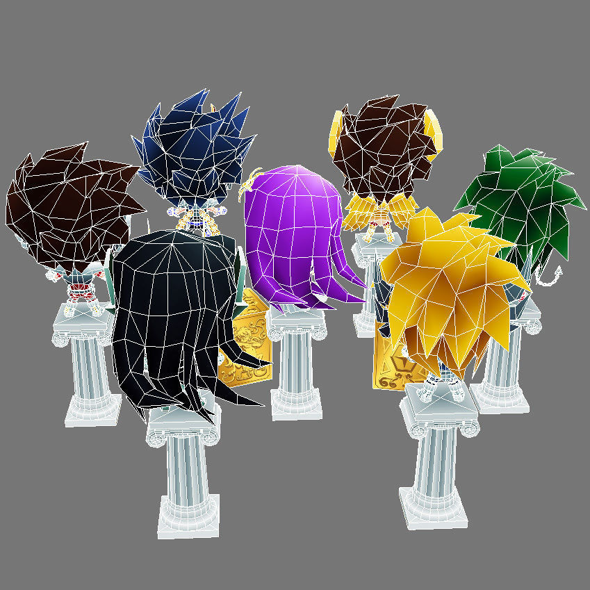 Bronze Saints and Athena Low-poly 3D model_4