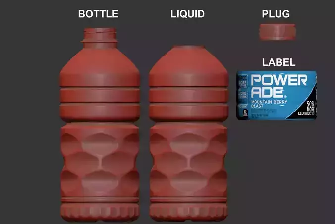 Powerade Bottle 3D model 3