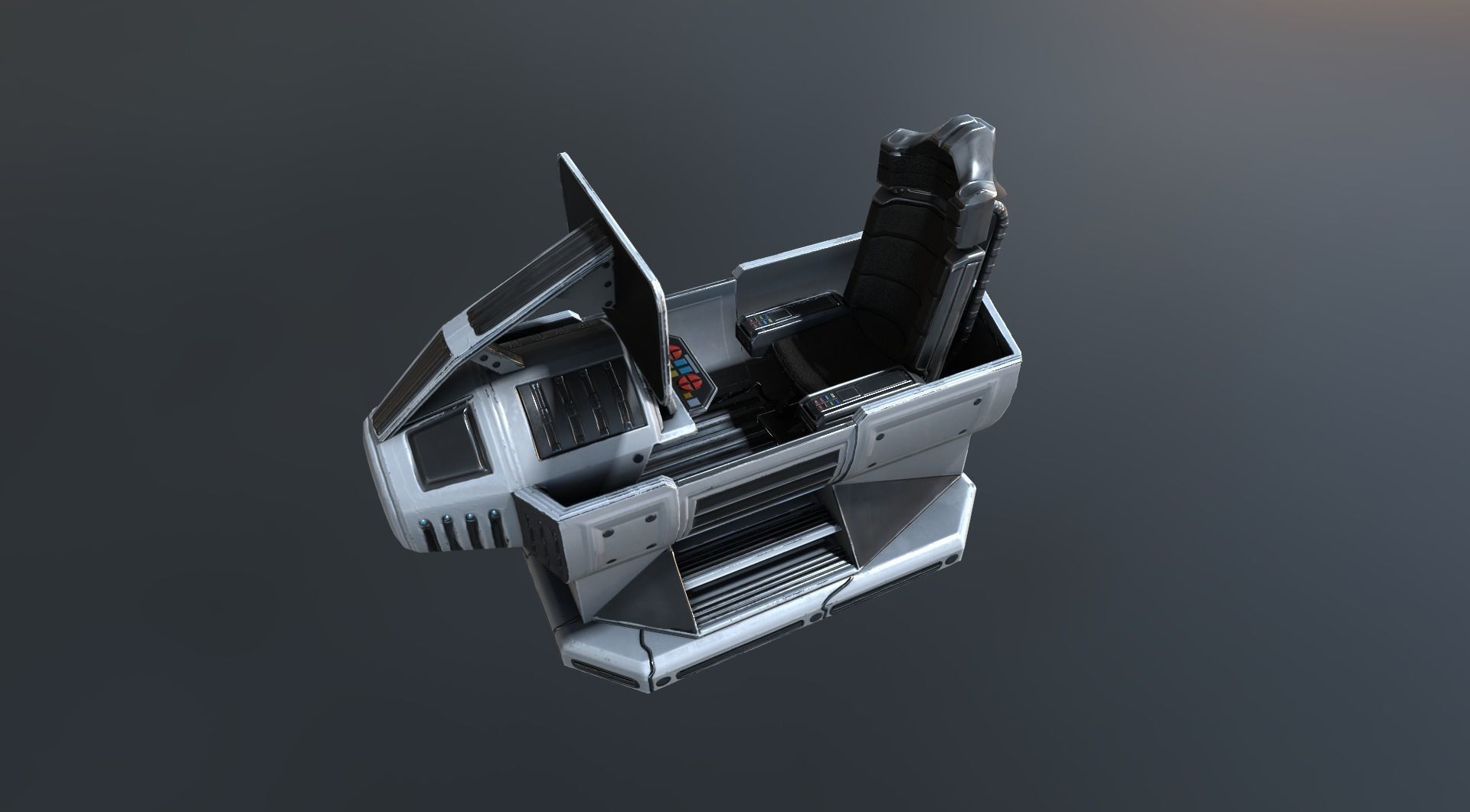 Futuristic control module Basic Version Low-poly 3D model_5