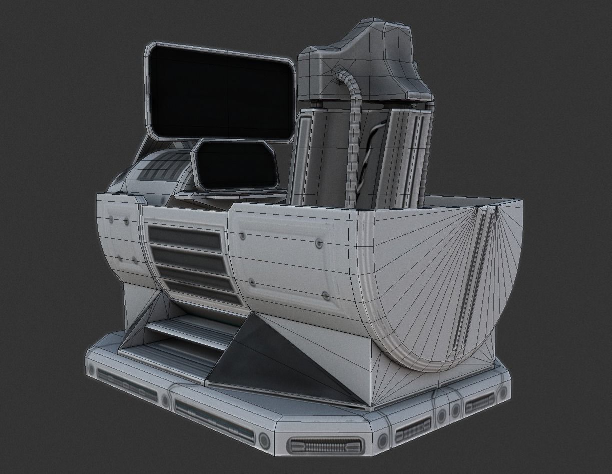 Futuristic control module Basic Version Low-poly 3D model_14