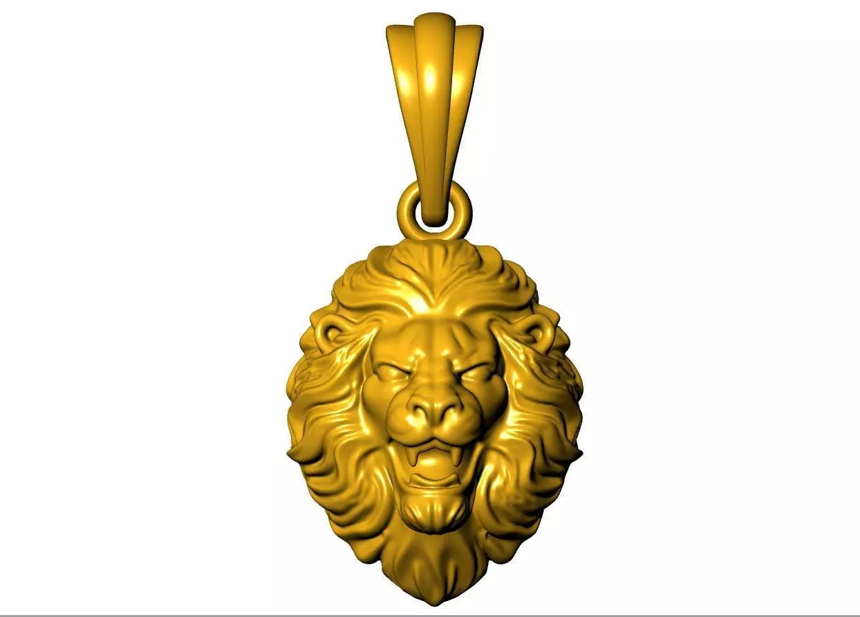 Lion Face Pendant Powerful Animal Jewelry Model 3D print model