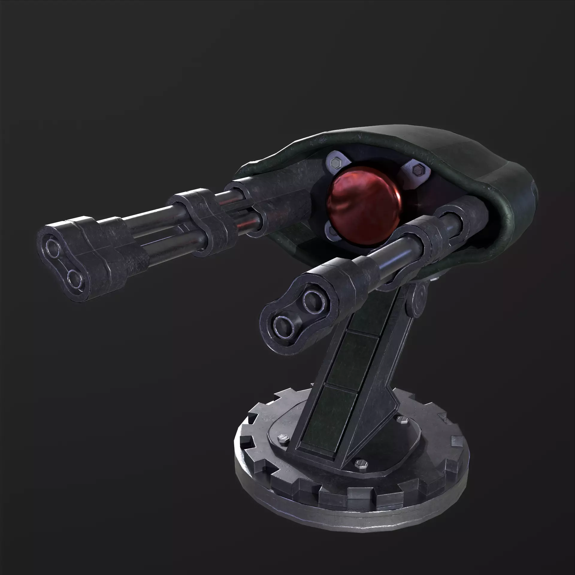 Defense Sci-Fi Turret PBR Low-poly 3D model