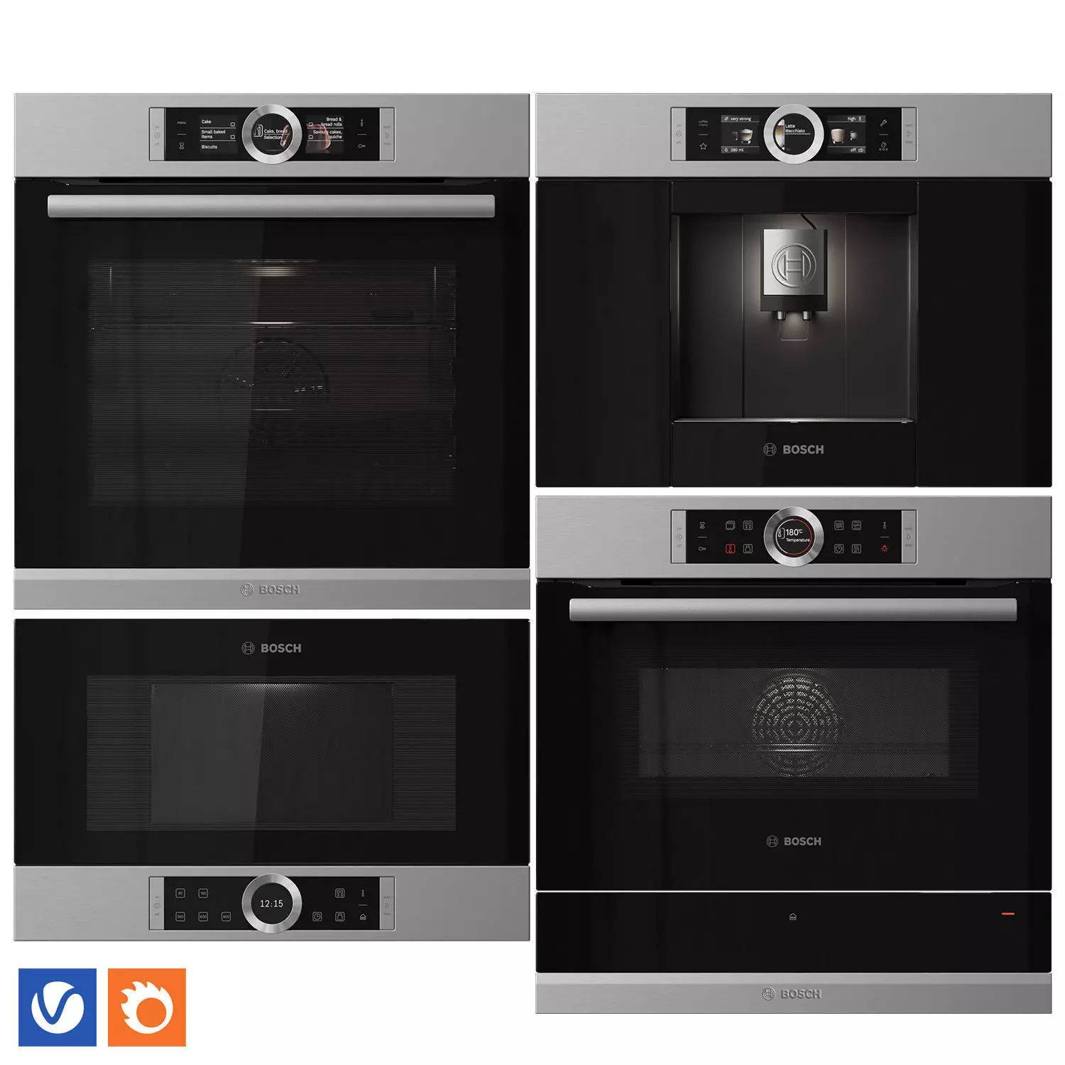 Bosch Series 8 built-in kitchen appliances 03 3D model