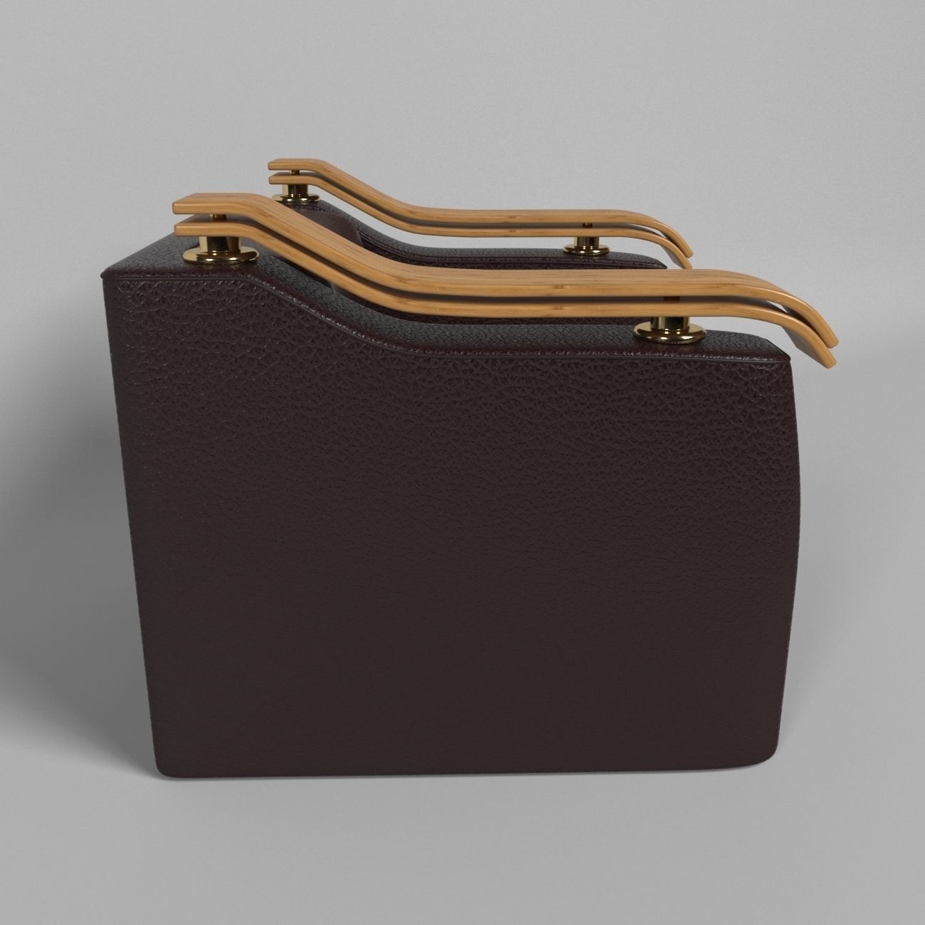ARMCHAIR leather chair with wooden handles 3D model_6