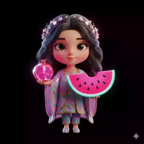 Persian Girl Yalda Night Festival 3D Model