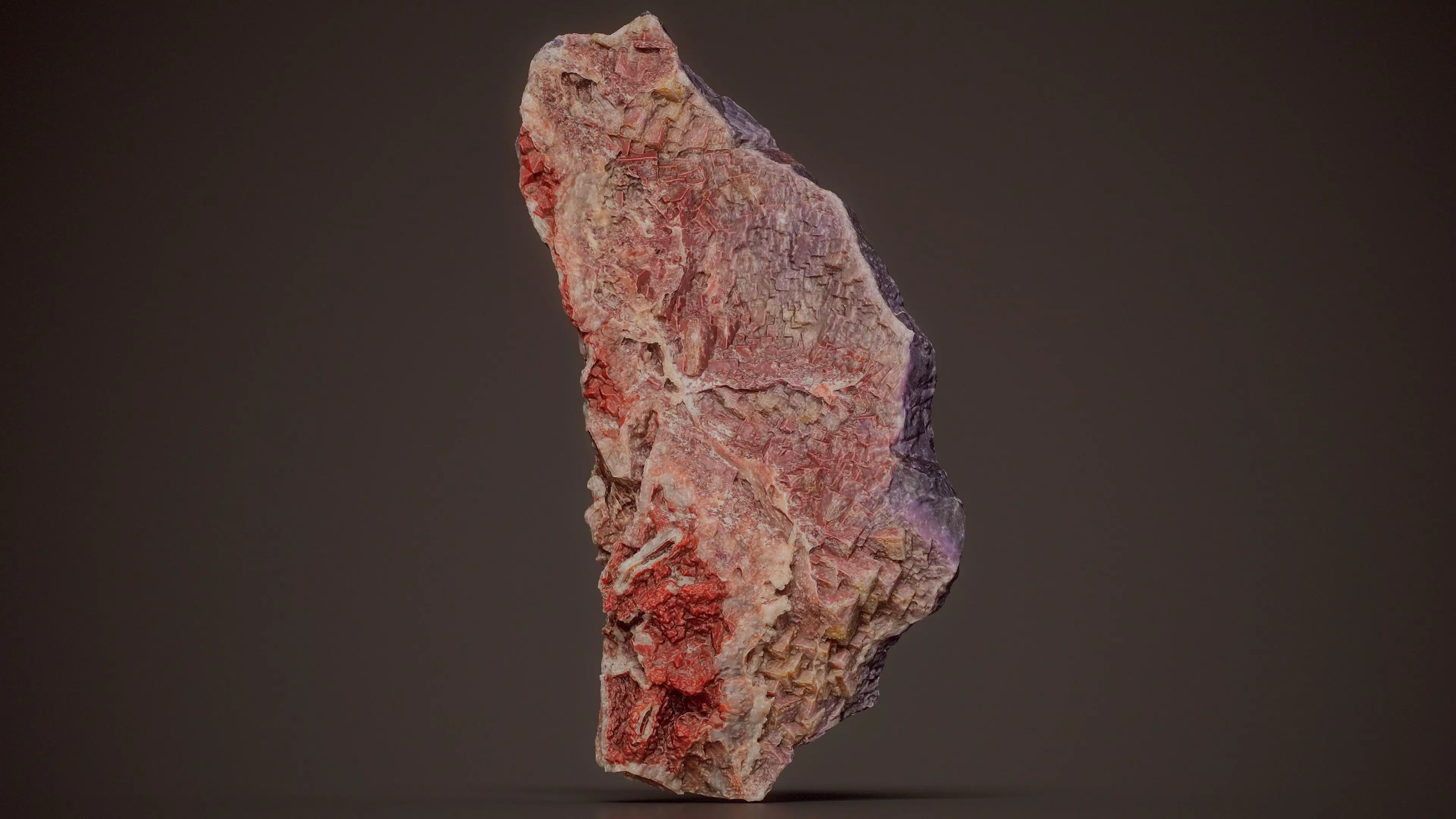 Vanadinite Red Black Crystal 02 Low-poly 3D model