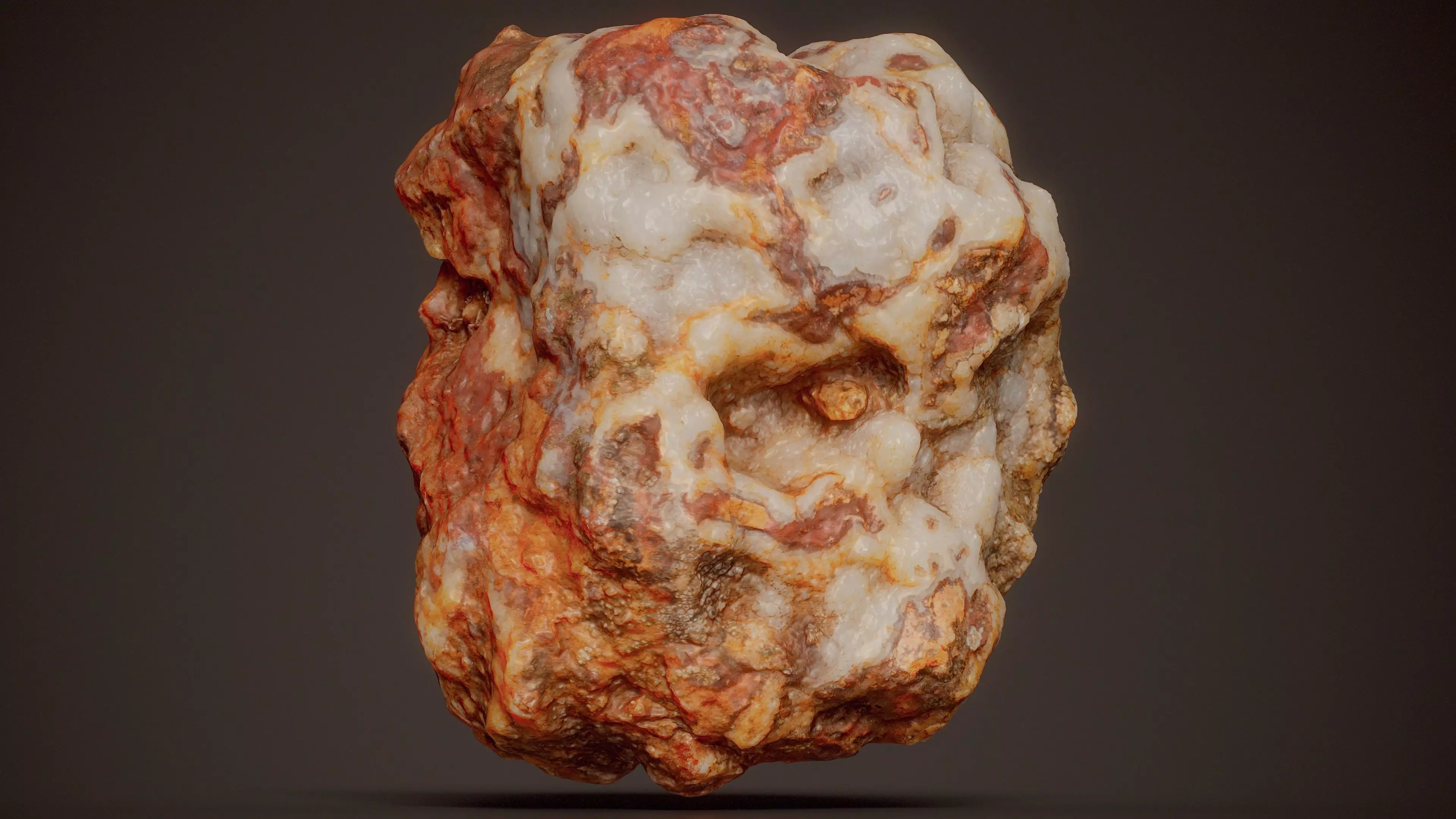 Smithsonite With Hematite Red Mineral 04 Low-poly 3D model
