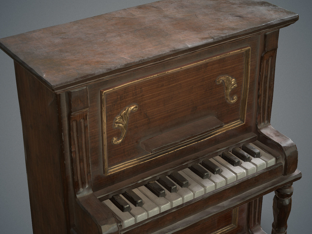 Dusty piano Low-poly 3D model_18