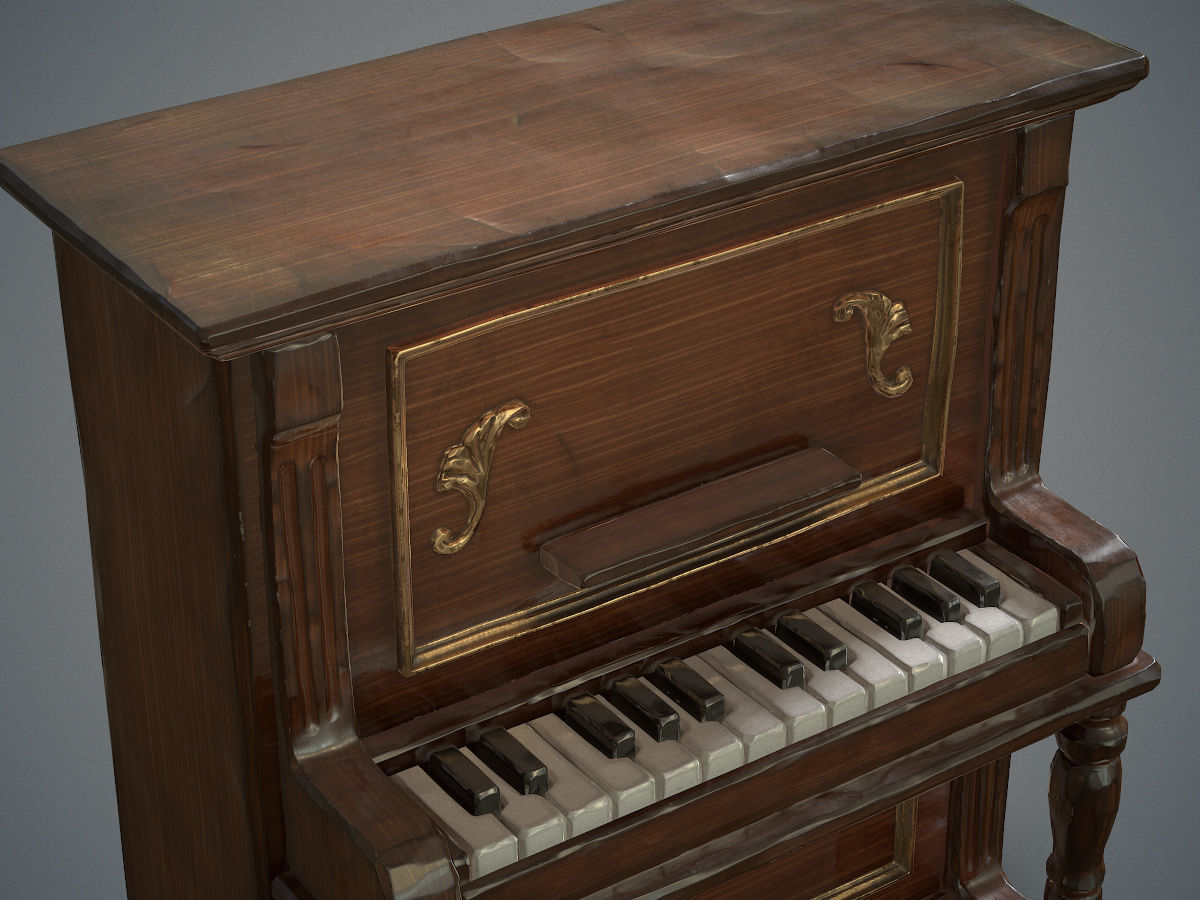 Dusty piano Low-poly 3D model_19