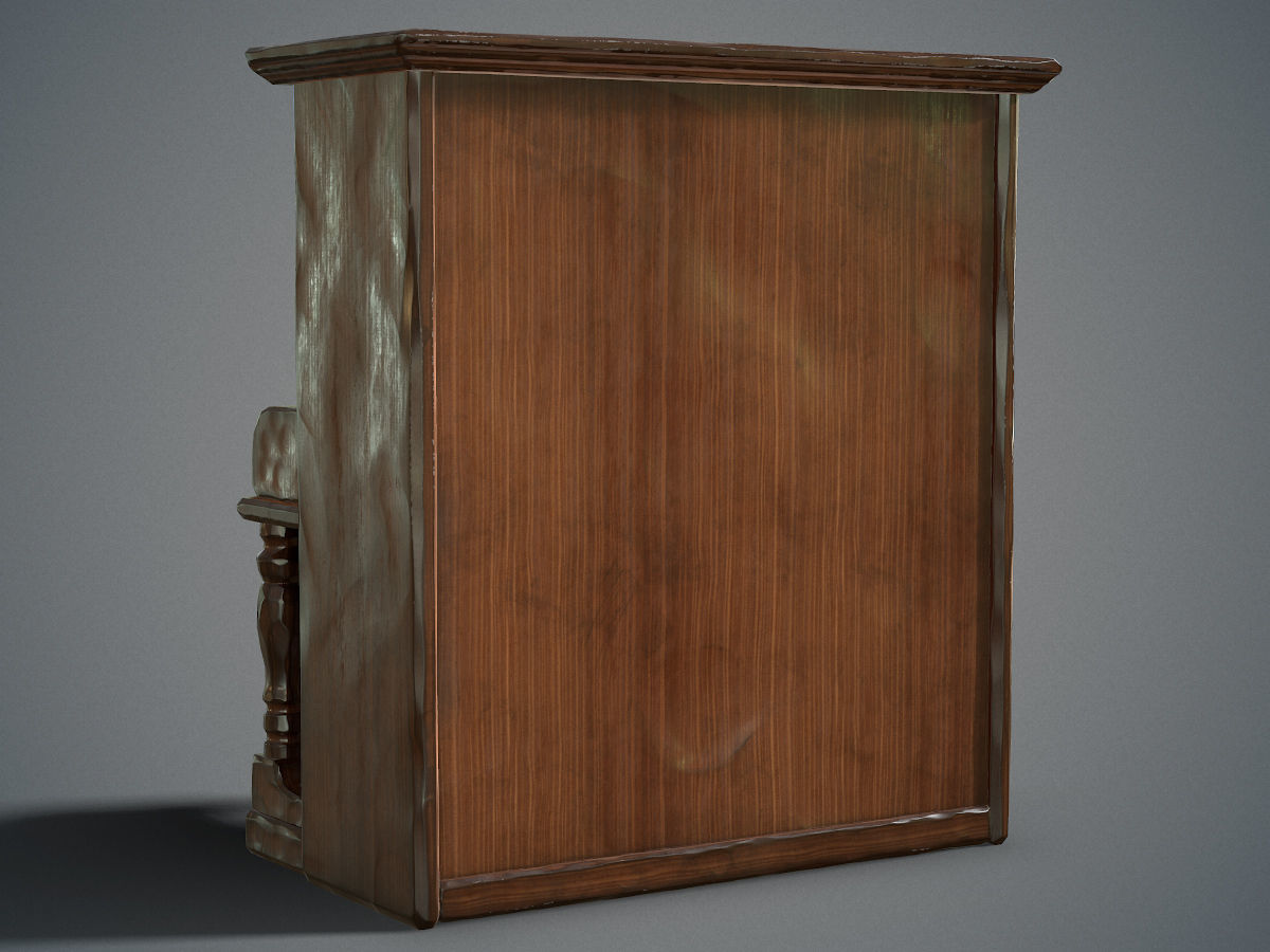 Dusty piano Low-poly 3D model_22