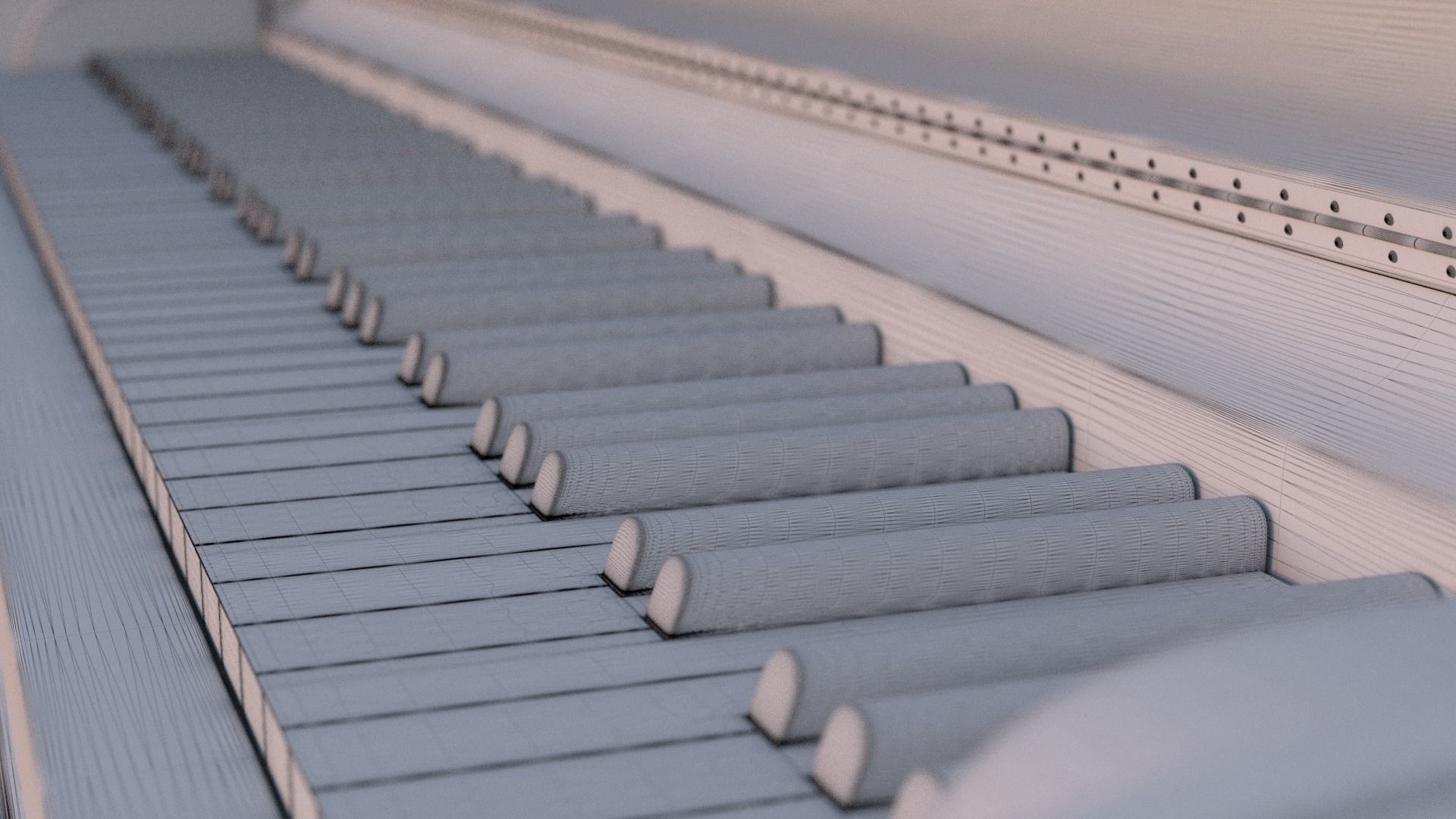 Carved Gabler Victorian Upright Piano  3D model_7