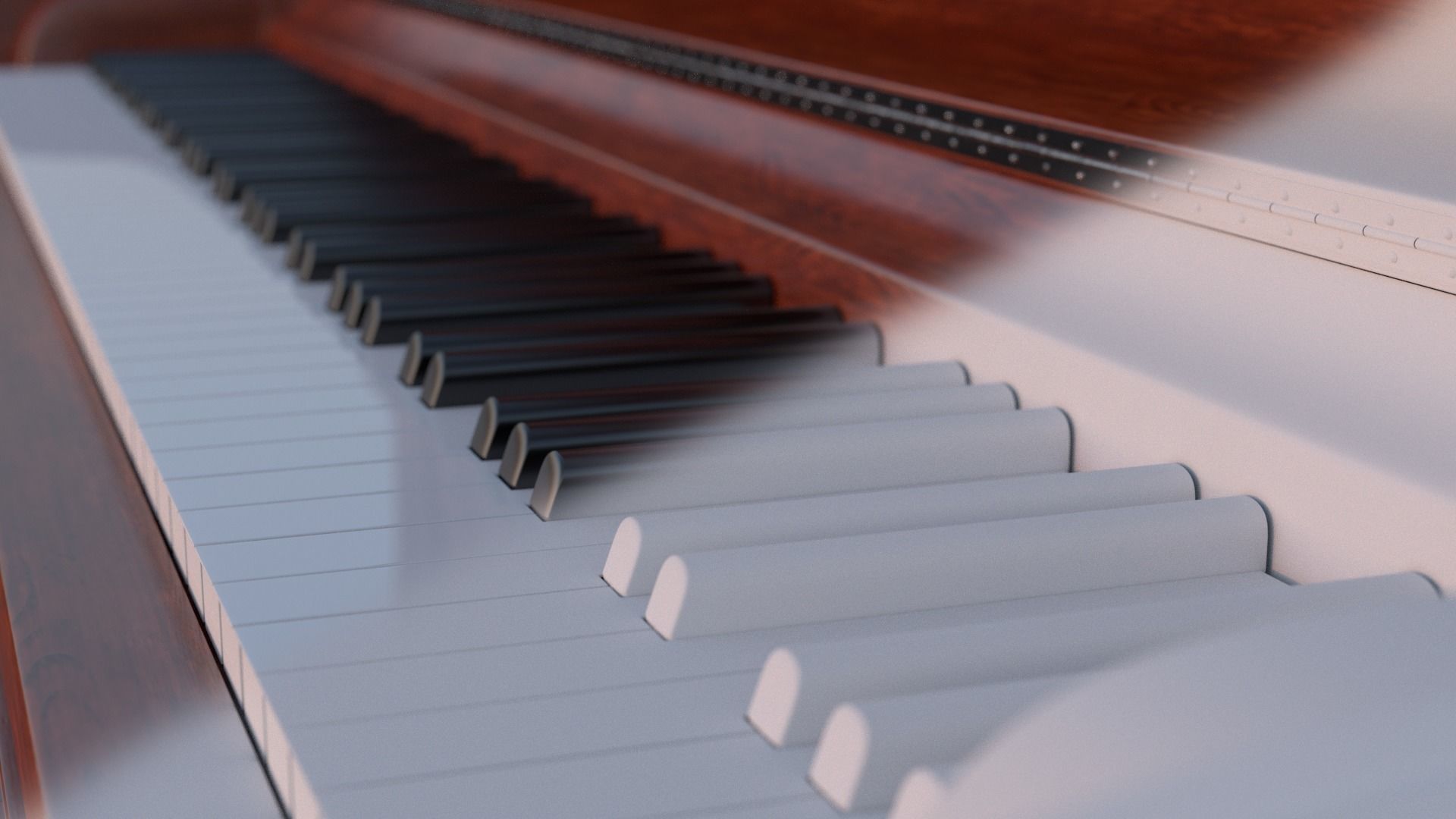 Carved Gabler Victorian Upright Piano  3D model_6