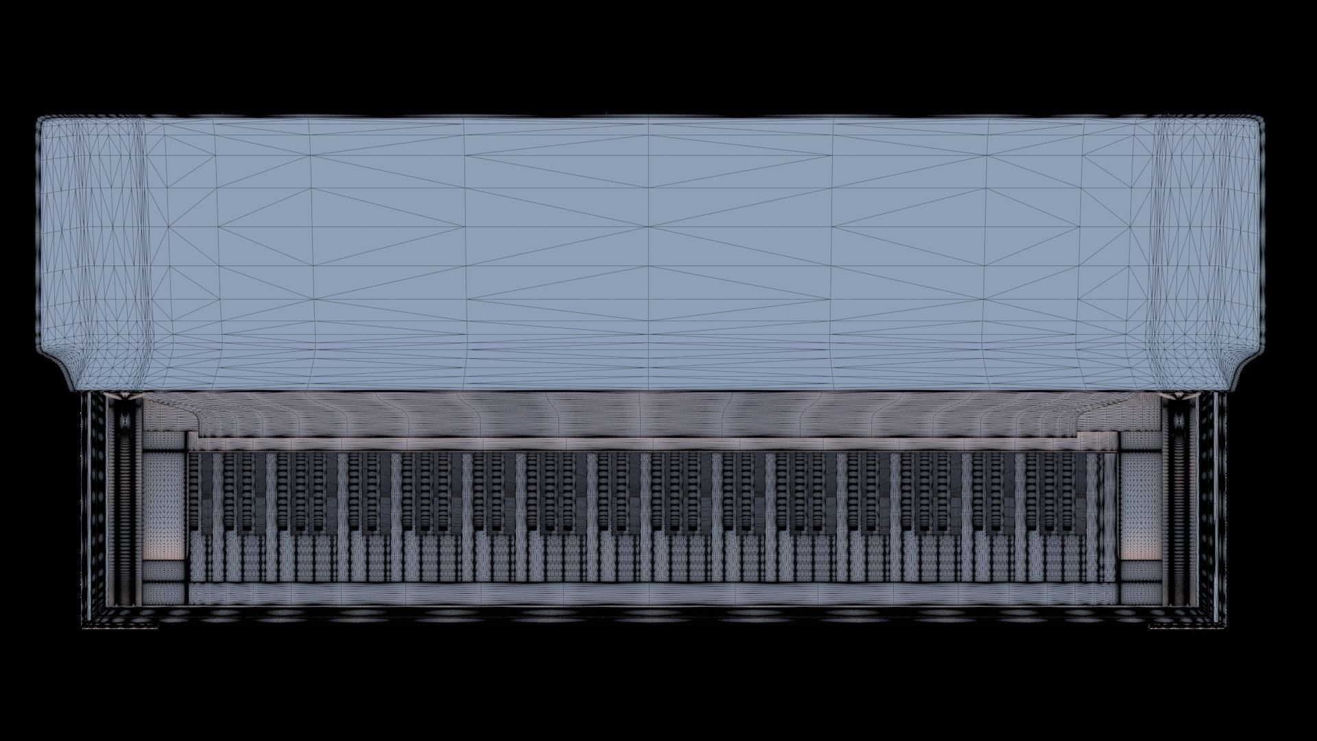 Carved Gabler Victorian Upright Piano  3D model_9