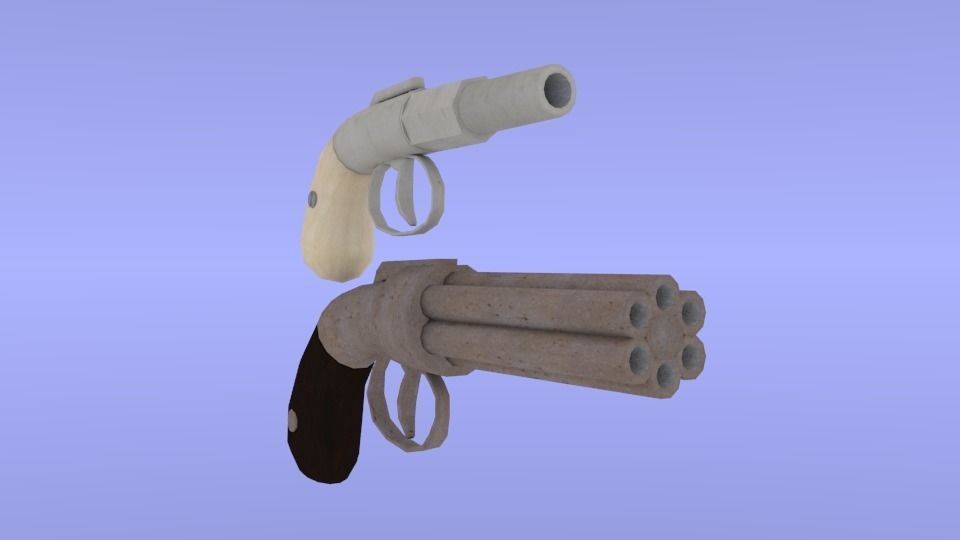Allen guns Free low-poly 3D model_0