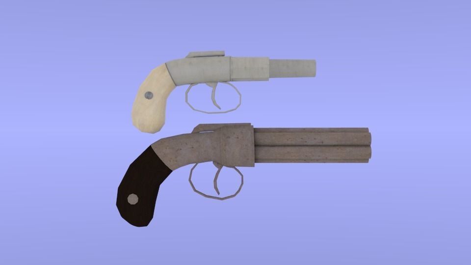 Allen guns Free low-poly 3D model_1
