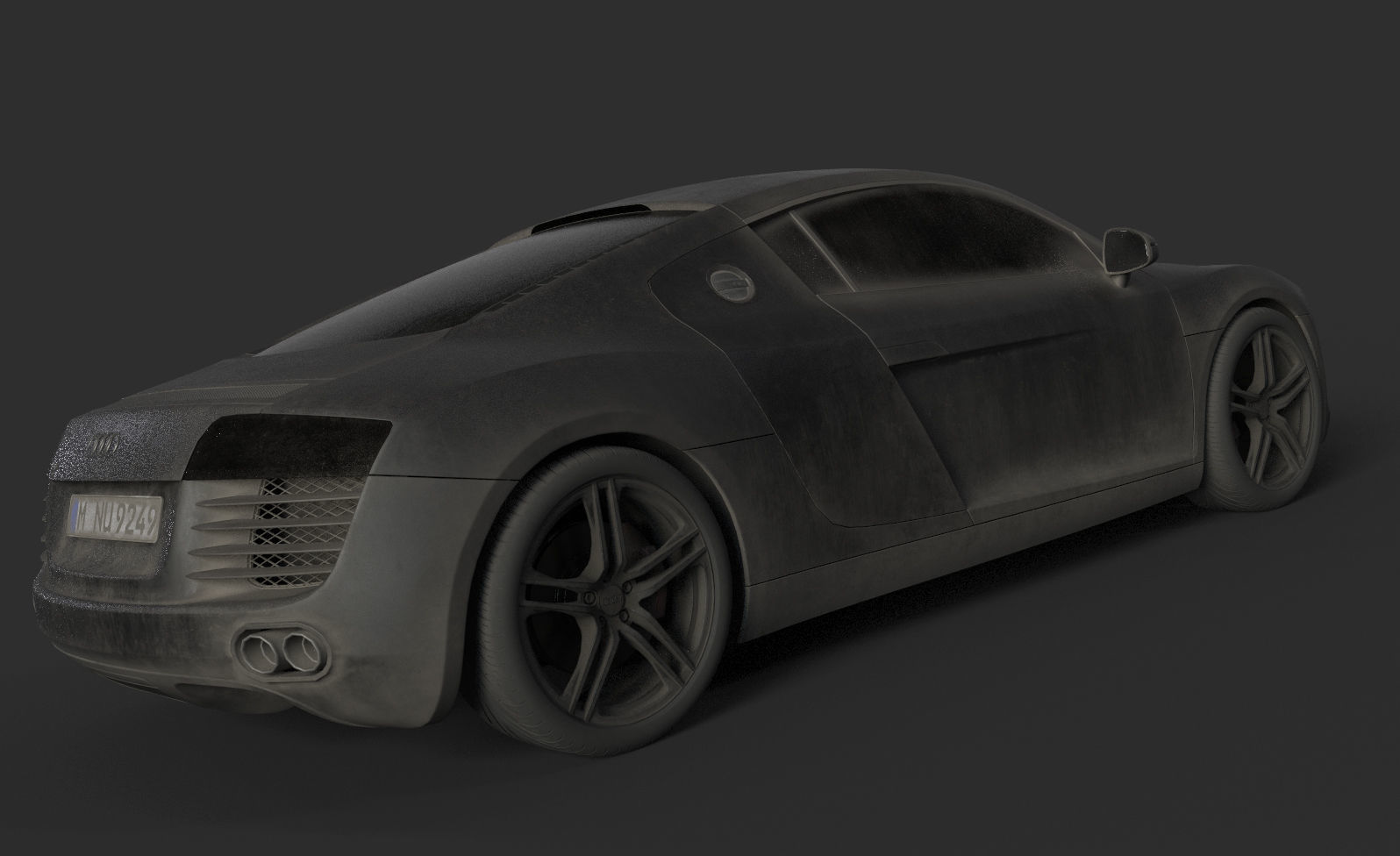 Audi r8 Low-poly 3D model_2