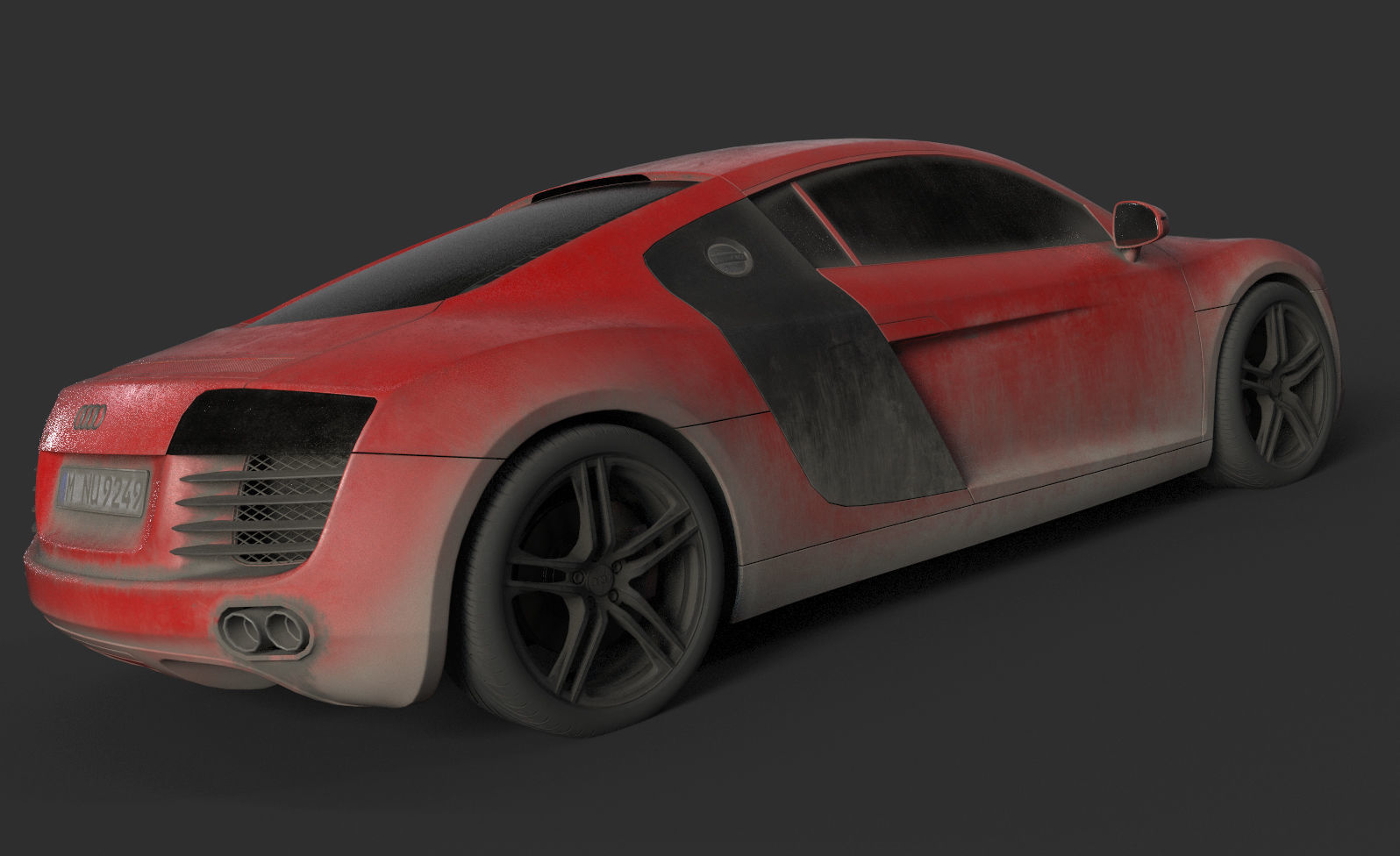 Audi r8 Low-poly 3D model_5