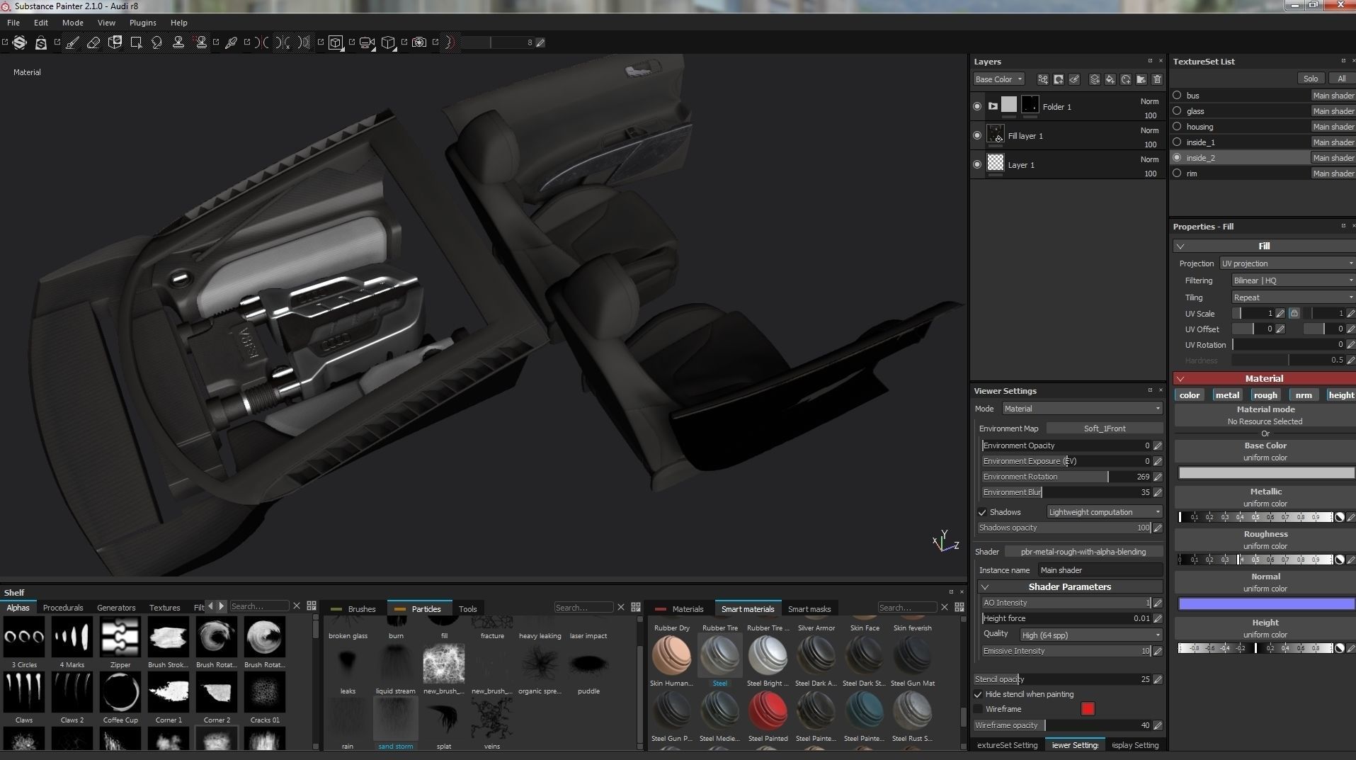 Audi r8 Low-poly 3D model_30