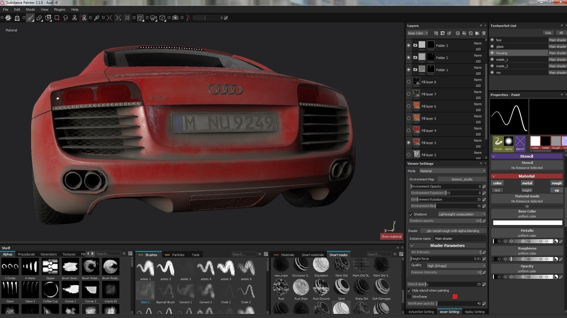 Audi r8 Low-poly 3D model_12